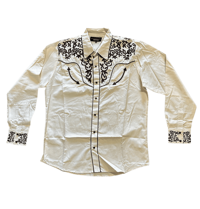 Beige and Brown Arrows Charro Shirt