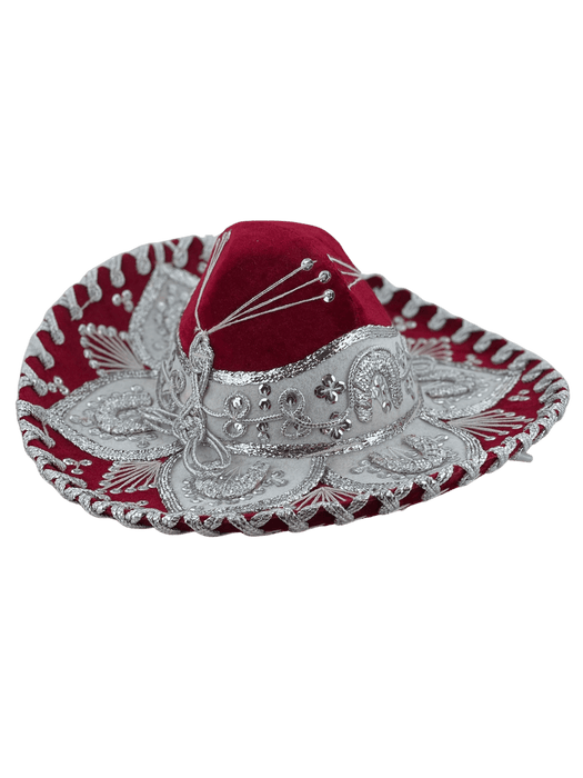 Kids Sombrero Charro Mariachi Red and Silver