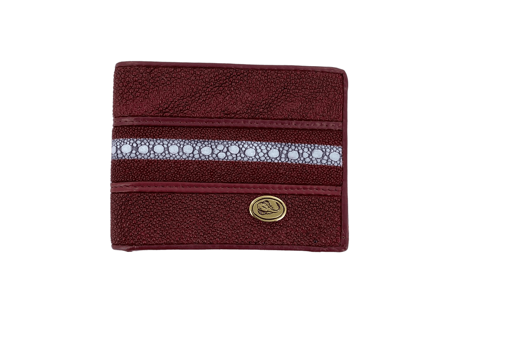 Burgundy Bifold Mantarraya / Stingray Completa Leather Wallet