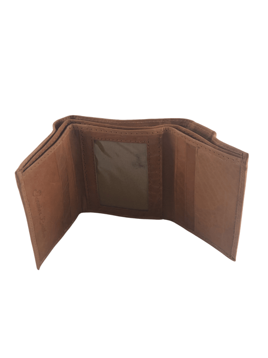 Triple Fold Tan Leather Wallet