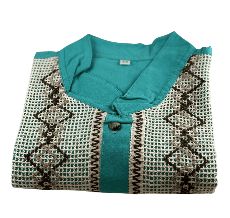 Cyan Guayabera Shirt