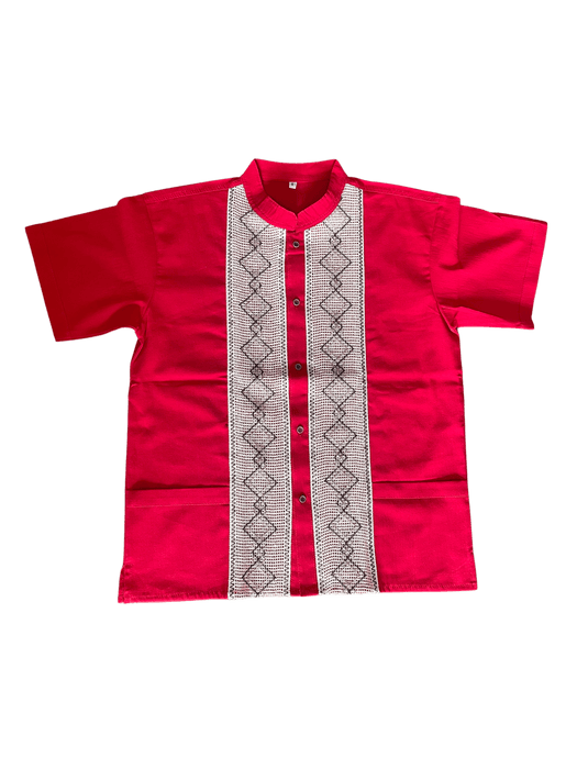 Red Guayabera Shirt