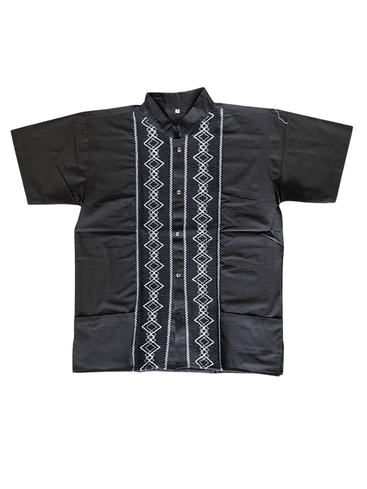 Black Guayabera Shirt