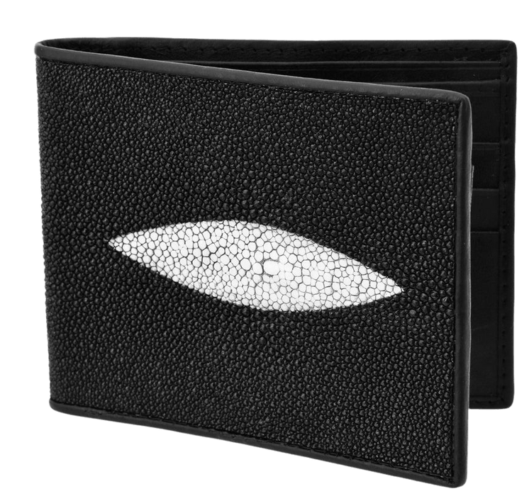 Black Bifold Mantarraya / Stingray Sencilla Leather Wallet