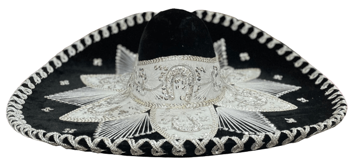 Sombrero Charro Mariachi Black and Silver