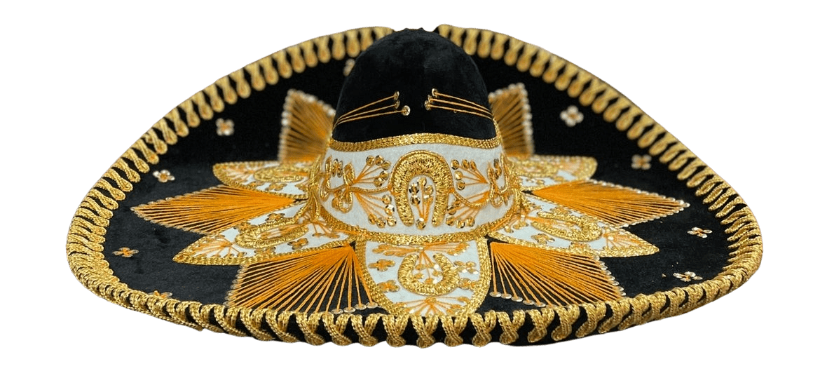 Sombrero Charro Mariachi Black and Gold