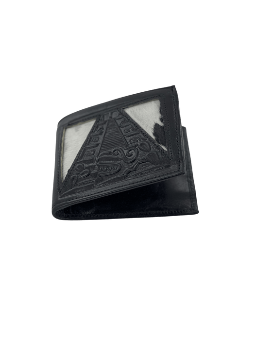 Black Pyramid with Cow Hair Leather Wallet