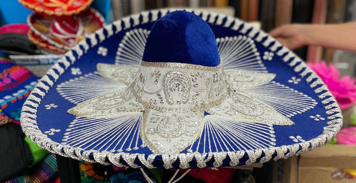 Sombrero Charro Mariachi Blue and Silver