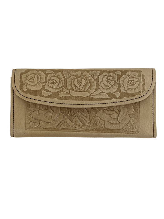 Natural Printed Roses Leather Wallet