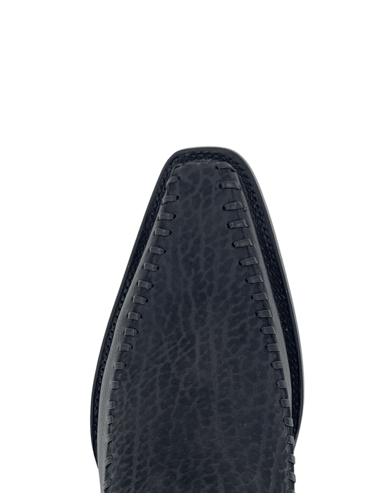 Black Bull Neck / Cuello de Toro Snip Toe Western Boot