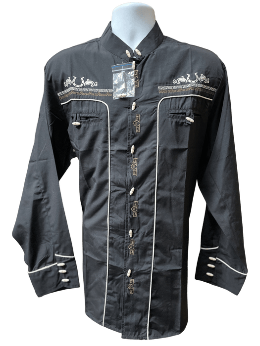 Black Traditional Charro Shirt