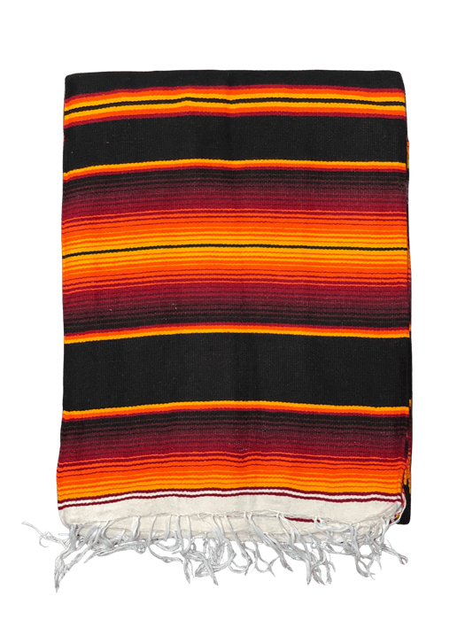 Black with Yellow and Red XLarge Sarape Saltillo