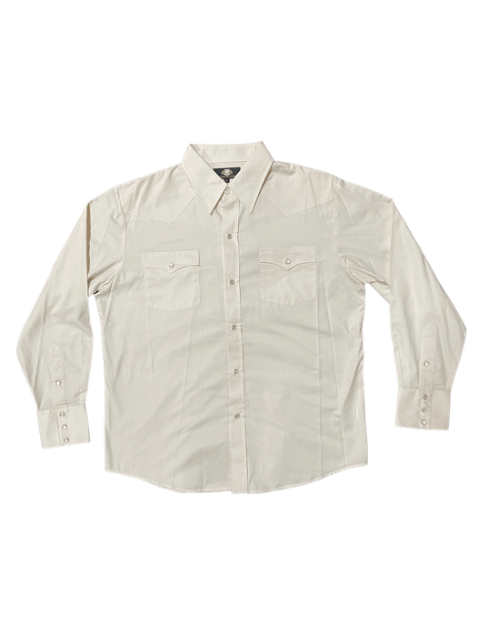 Plain Beige Western Button Down Shirt