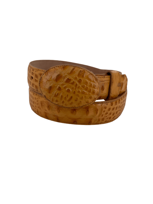 Mantequilla Caiman Print Leather Belt