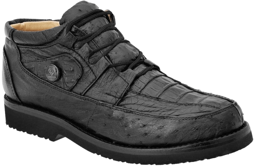 Black Crocodile / Ostrich Leather Exotic Shoe