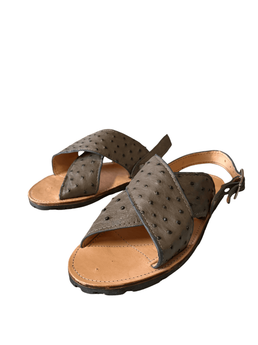 Gray Ostrich / Avestruz Cruzado Huarache