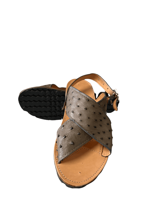 Gray Ostrich / Avestruz Cruzado Huarache