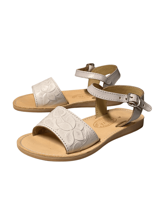 Huarache de Pulsera - White Luna Printed Flowers