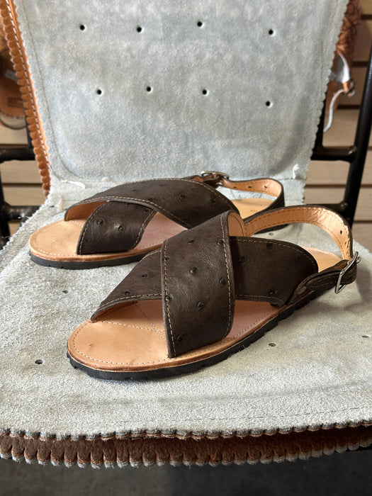 Brown Ostrich / Avestruz Cruzado Huarache