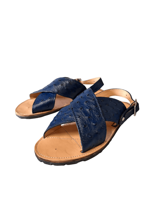 Navy Blue Ostrich / Avestruz Cruzado Huarache