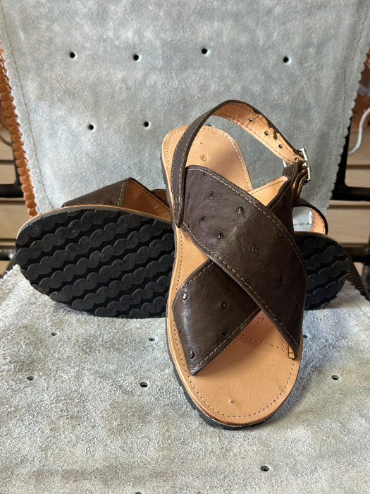 Brown Ostrich / Avestruz Cruzado Huarache