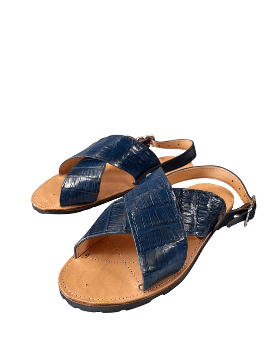 Navy Blue Crocodile / Caiman Cruzado Huarache