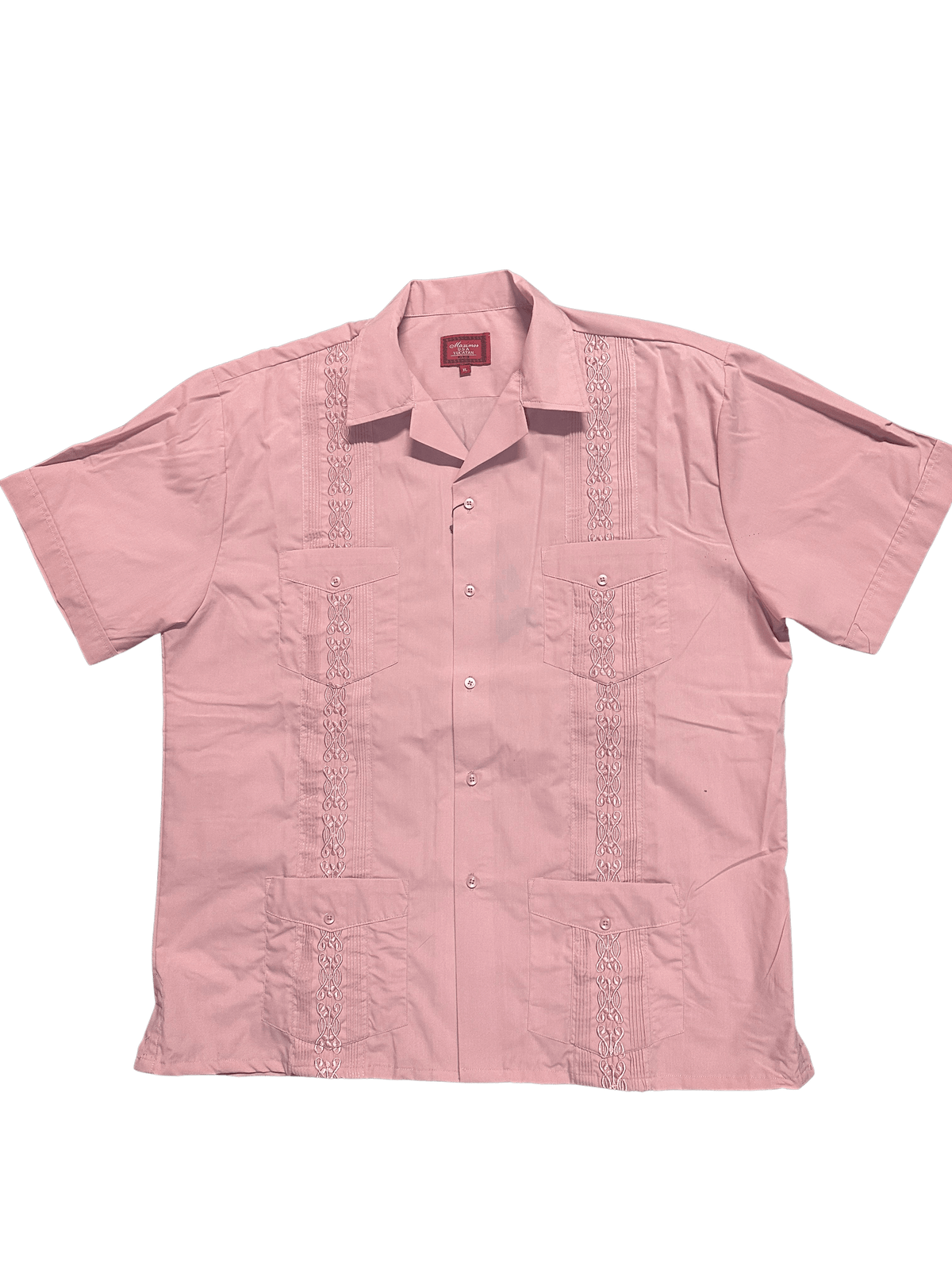 All Light Pink Collared Guayabera Shirt — Rodeo Durango Brand Corp.