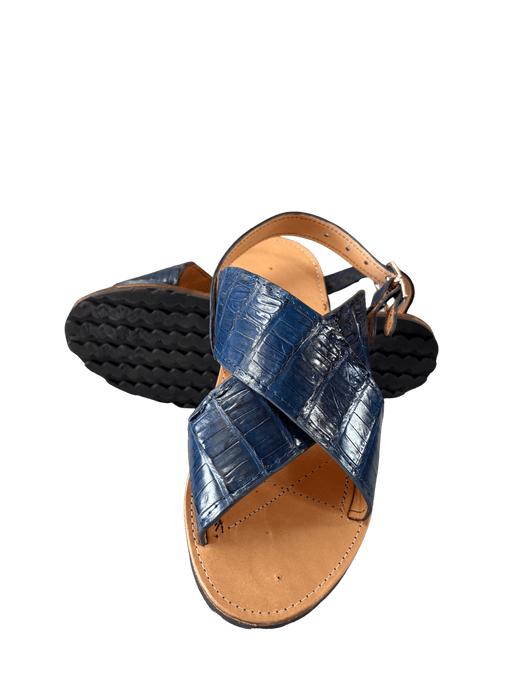 Navy Blue Crocodile / Caiman Cruzado Huarache