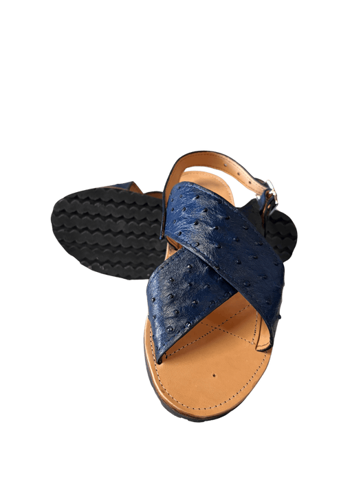 Navy Blue Ostrich / Avestruz Cruzado Huarache