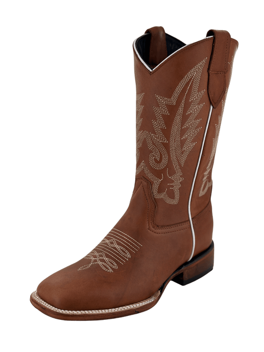 Women's Miel with Flames Leather Sole Square Toe Rodeo Boot