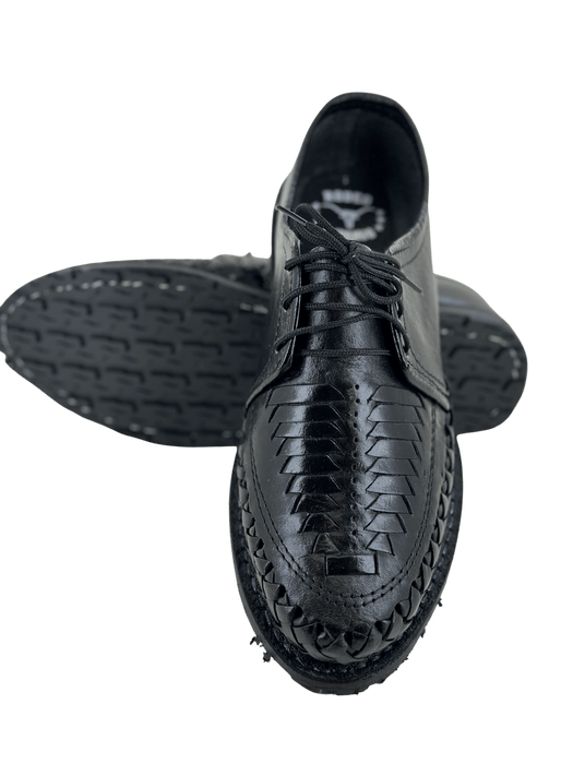 Black Shoelace Rubber Sole Huarache