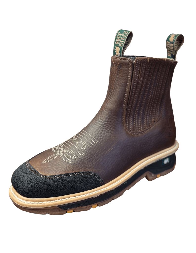 Dark Brown Square Toe with Toe Protection Double Density Heel Sole