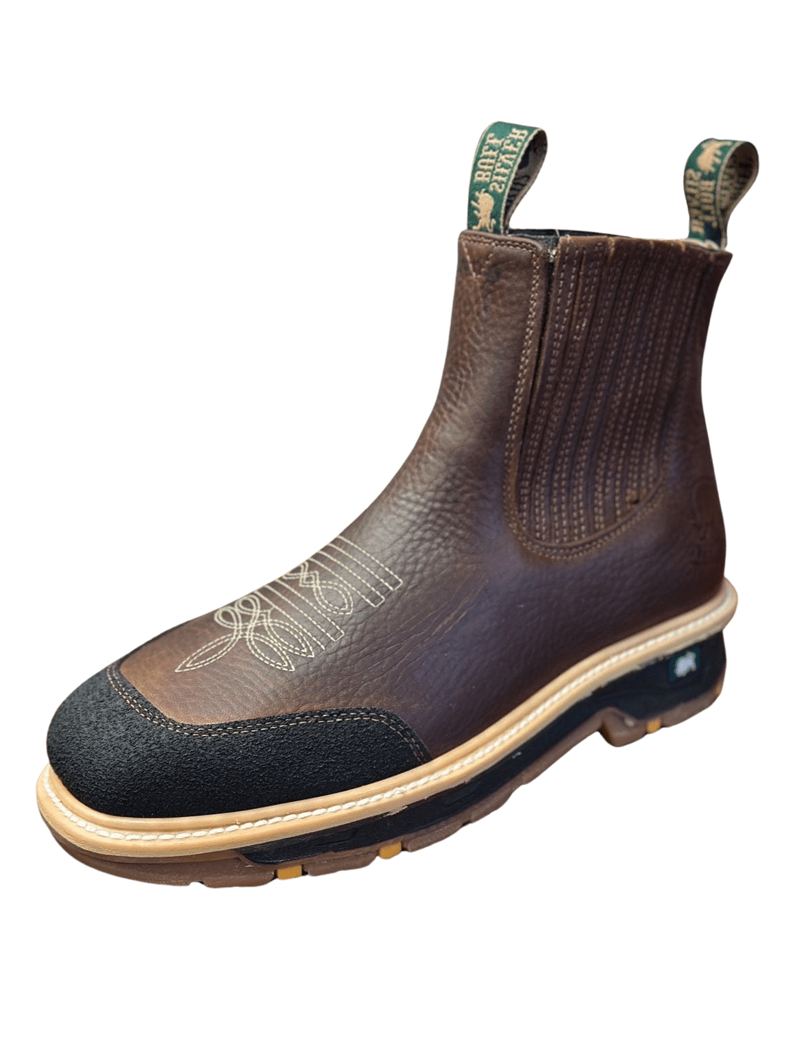 Dark Brown Square Toe with Toe Protection Double Density Heel Sole