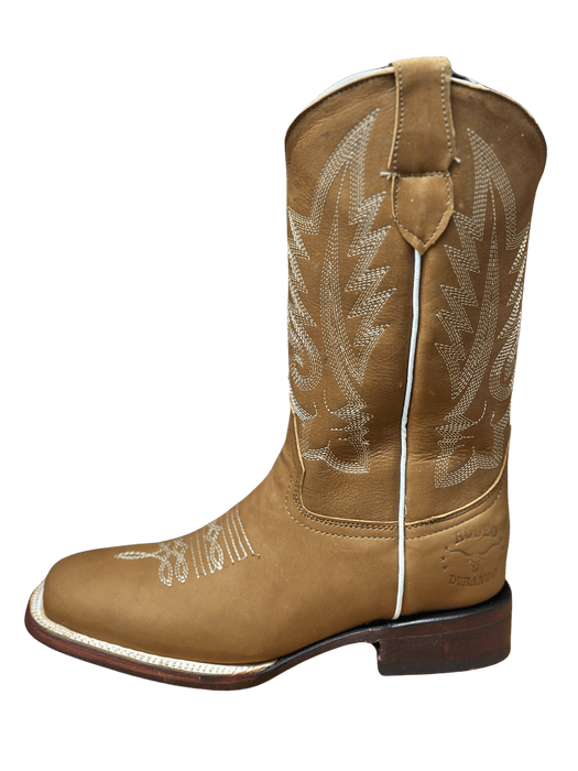 Women's Miel Nobuck Flames Leather Sole Square Toe Rodeo Boot