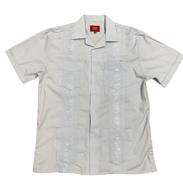 Light Grey Collared Guayabera Shirt Medium Light Grey Collared Guayabera Shirt Medium