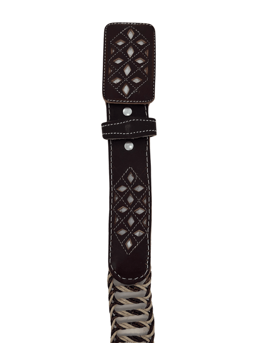Brown Horse Rope "Escalera" Charro Leather Belt