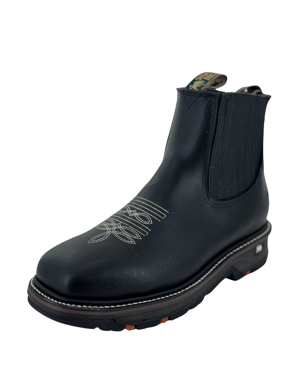 Black Square Toe Double Density Heel Sole Work Botin Rodeo — Rodeo Black Square Toe Double Density Heel Sole Work Botin Rodeo — Rodeo