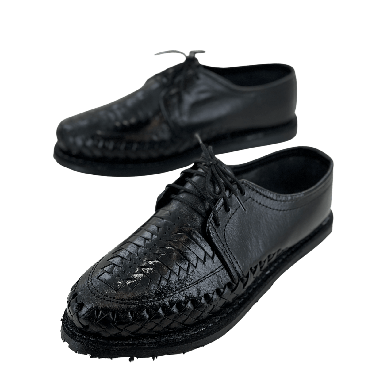 Black Tejido Shoelace Rubber Sole Huarache — Rodeo Durango Brand