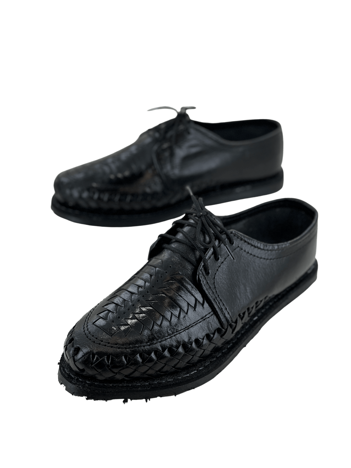 Black tejido Shoelace Rubber Sole Huarache 25 Mex 7 or 7 USA