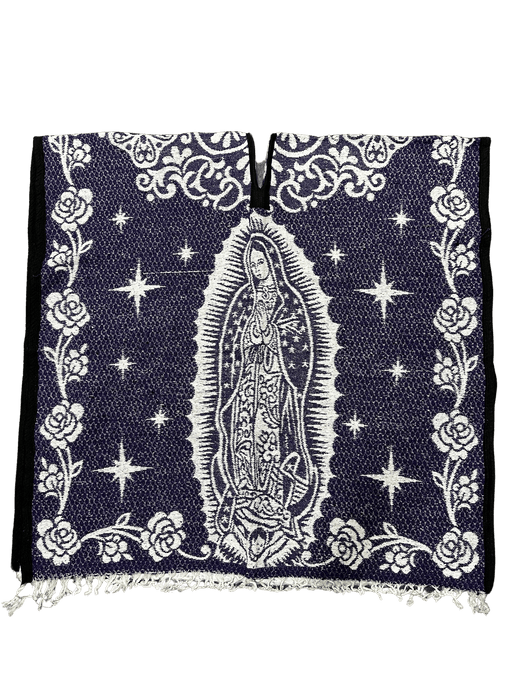 Purple and White Virgen de Guadalupe Poncho/Gaban