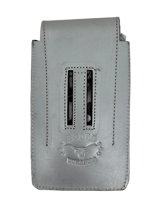 Brown and Silver "El Centenario" Chiseled Leather Charro Phone Case