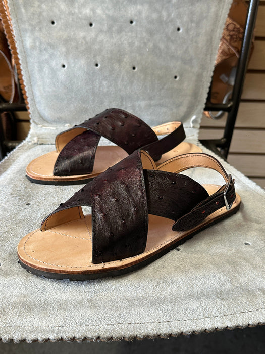 Black Cherry Ostrich / Avestruz Cruzado Huarache