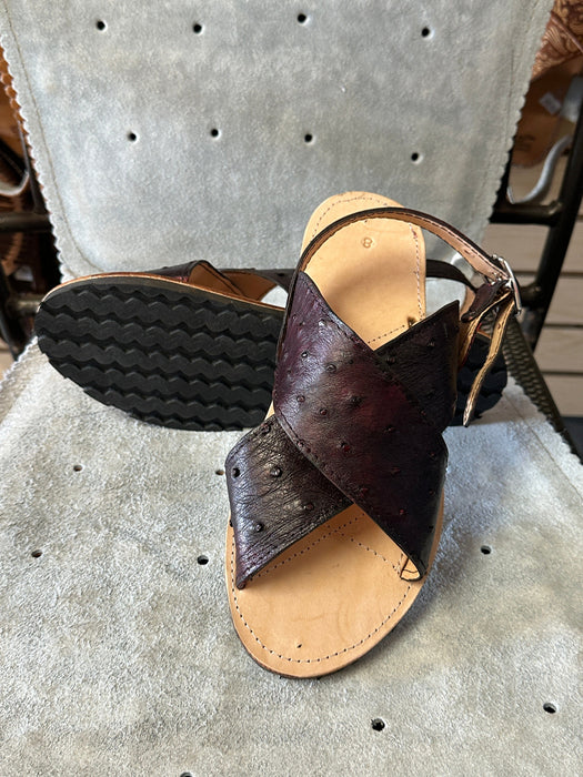 Black Cherry Ostrich / Avestruz Cruzado Huarache