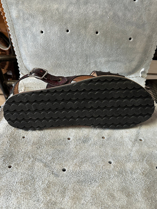 Black Cherry Ostrich / Avestruz Cruzado Huarache