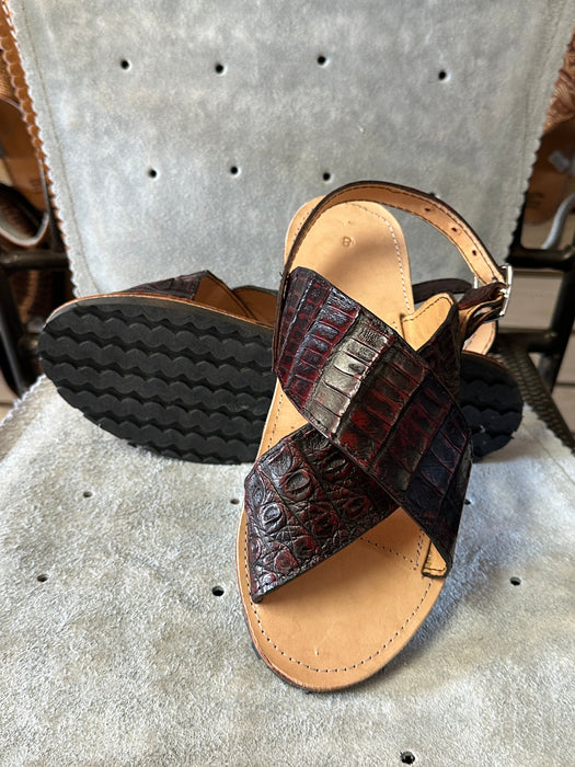 Black Cherry Crocodile / Caiman Cruzado Huarache