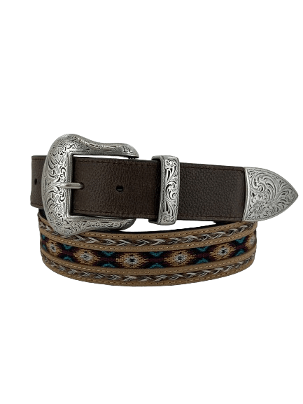 Tan Navajo Western Leather Western Belt