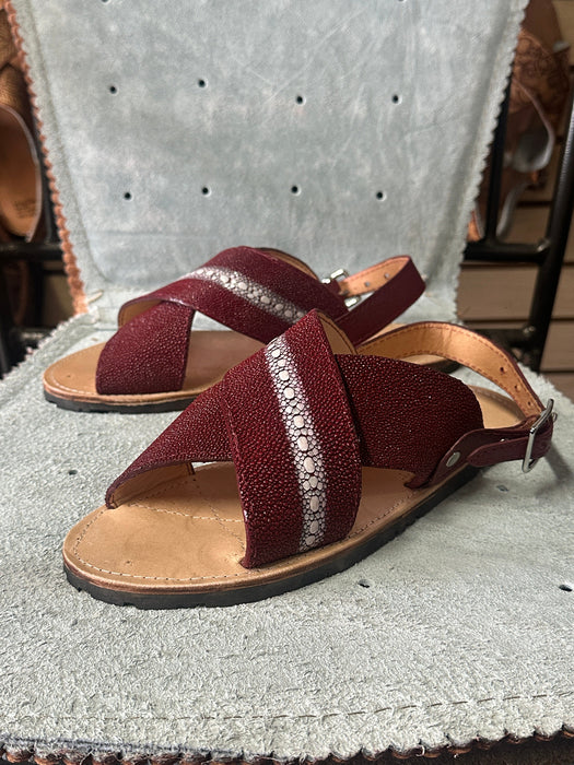 Burgundy Stingray /  Mantarraya Completa Cruzado Huarache