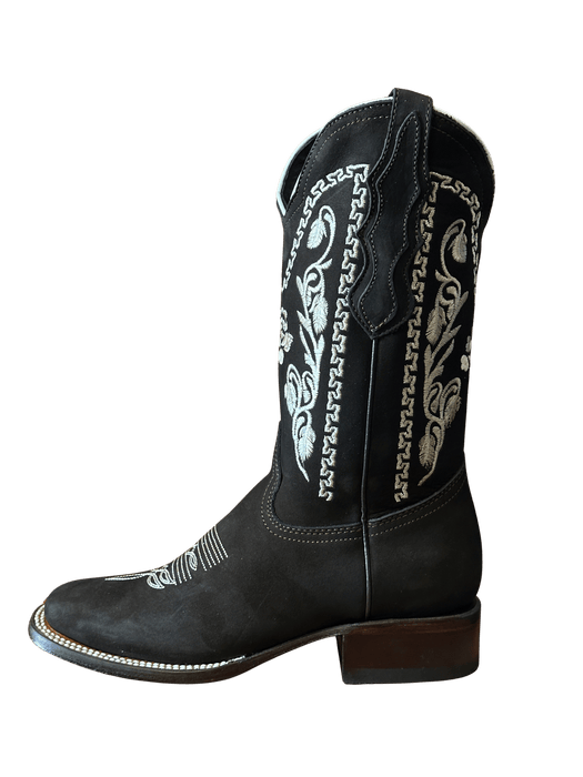 Women’s Brown Nobuck with Natural Flowers V2 FLO 33 Square Toe Rodeo Boot