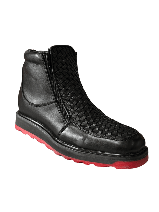 Men's Black Petatillo Red Bottom Double Density Work Botin