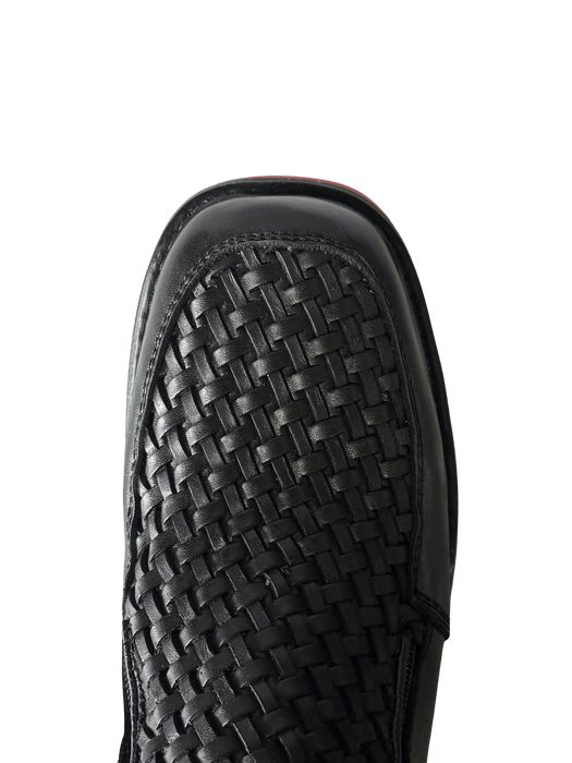 Men's Black Petatillo Red Bottom Double Density Work Botin